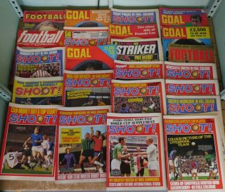 25 X Late 1960s Early 1970s Vintage Shoot / Striker / Goal Magazines.  25a.