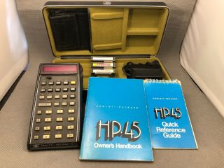 Hp - 45 Scientific Calculator,  Great,  With Deluxe Box Manuals