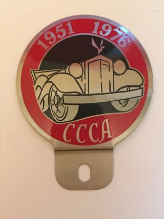 Vintage Ccca License Plate Topper Classic Car Club Of America 1951 - 1976
