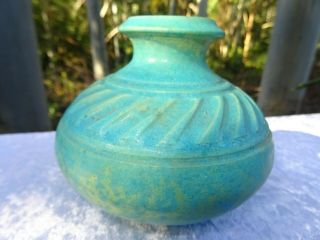Janine Grose Vintage Australian Pottery Turquoise Blue Vase