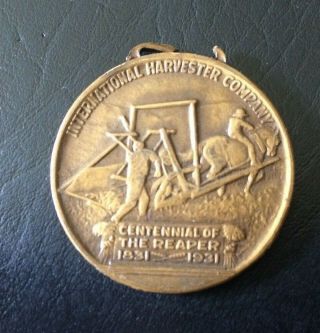 Vintage International Harvester Company Centennary Of The Reaper Medal 1931