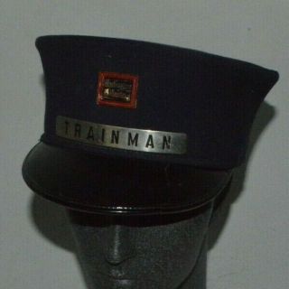 Vintage Burlington Route Railroad Railways Trainman Hat Cap Size 7¼