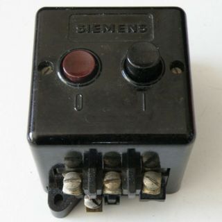 Vintage Electronics Siemens Bakelite Power On - Off Switch Control Box,