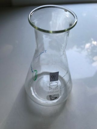 Vintage 250ml Erlenmeyer Glass Flask - Schott Duran West Germany -