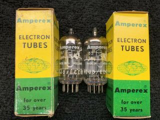2 Nos Nib Matched Amperex Bugle Boy 6dj8 Ecc88 Audio Tubes Holland