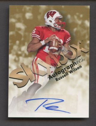 2012 Skybox Autographics Russell Wilson Seattle Seahawks Rc Rookie Auto