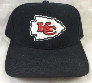 Vintage Kansas City Chiefs Black Hat Cap Snapback Spl 28 Brand Vgc