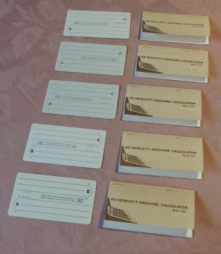 Set Of 5 Magnetic Cards For Hp 9100 Hewlett Packard Calculator / Computer