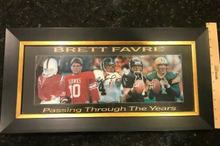 Brett Favre “passing Through The Years” Autographed And Framed Picture Collage