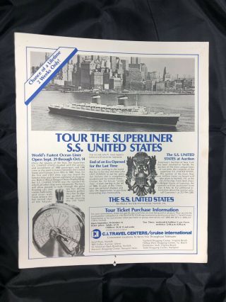 Ss United States Paper Ad For Last Tour Advertising