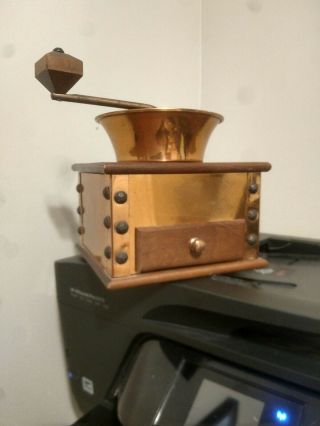 Vintage Coffee Mill / Grinder - Copper Body - Great Look