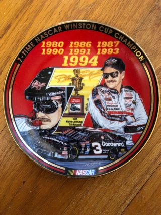 6 1/4 Inch Nascar Winston Cup Champion Plate Dale Earnhardt Seven - Time Champion