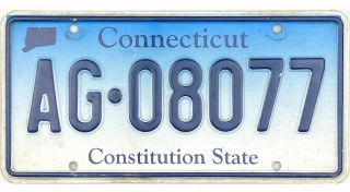 99 Cent Recent Connecticut License Plate Ag - 08077