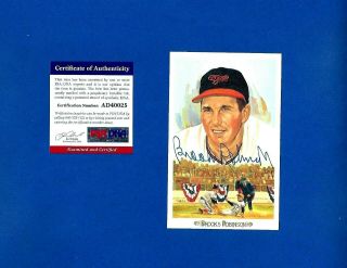 1989 Perez Steele Post Card 35 Brooks Robinson Autographed Psa Authenticated