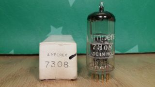 Amperex 7308 E188cc Gold Pin D - Getter Holland Nos - Testing Vacuum Tube