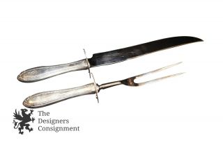 Vintage Sterling Silver Knife & Fork Carving Set International Serving Flatware