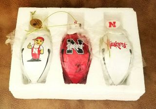 University Of Nebraska Cornhuskers Christmas Tree Football Ornaments Ncaa Set 3