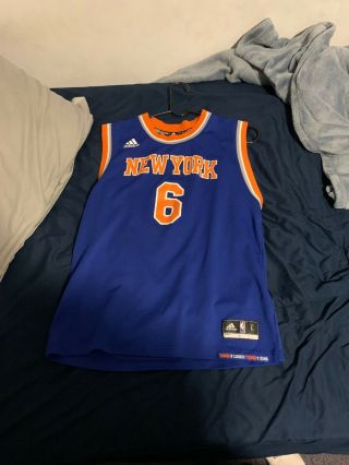 York Knicks Kristaps Porzingis 6 Blue Jersey Swingman L Nike Nwt