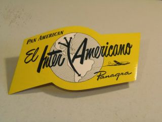 Pan American El Inter Americano Panagra Airlines Vintage Label 11/3