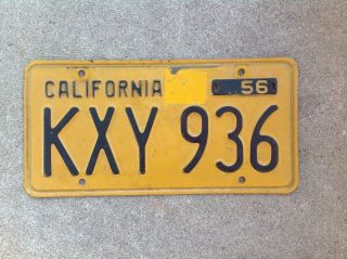 1956 - 1962 California License Plate