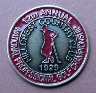 1929 Us Pga Championship Old Vintage Hand Painted Embossed Golf Ball Marker Coin
