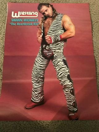 Vintage Shawn Michaels Centerfold Poster Pwi Wwf 1990s " The Heartbreak Kid " Rare