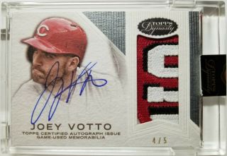 2016 Topps Dynasty Joey Votto Reds Logo Game Patch /5