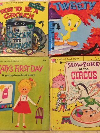 Set Of 4 Vintage Tell A Tale Books How To Be A Grouch Tweety Katy’s First Day