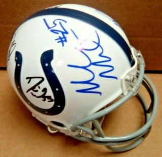 2019 Indianapolis Colts Team Signed Mini Football Helmet Marlon Mack,