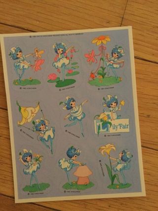 Vintage Scratch And Sniff Sticker Sheet Rose Petal Place Lily Fair