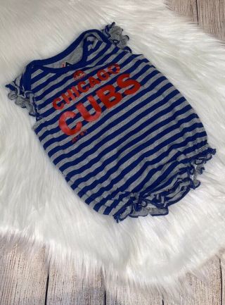 Washed Never Worn Majestic Chicago Cubs Infant Girls One Piece Size 3/6 Mo