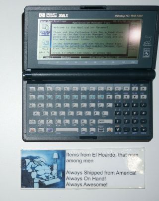 Hp 200lx Palmtop Pc 1mb Ram With Connectivity Pack And Wow