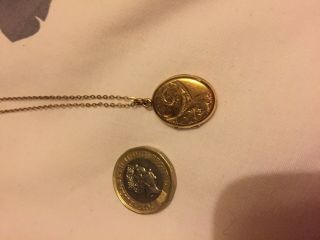 Vintage 1950’s Rolled Gold Locket And Chain Necklace 9ct