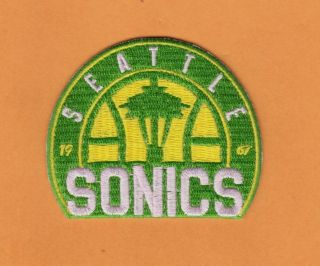 Old Logo Seattle Sonics Since 1967 3 Inch Iron On Patch Stock