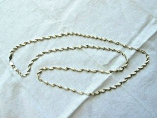 Vintage 30 ".  925 Sterling Silver Twisted Serpentine Necklace Marked Italy Fa8