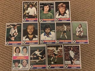 Derby County Topps Vintage Football Cards X12 1977 Red Back.  Good Cond.