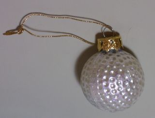 Vintage Glass 2 " Golf Ball Christmas Ornament Made In Poland Euc