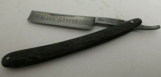 Vintage Keen Shaver H Boker Co Solingen 5/8 " Engraved Blade Made In Germany