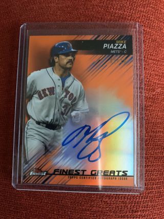 2016 Topps Finest Greats Orange Auto Mike Piazza /25 Mets