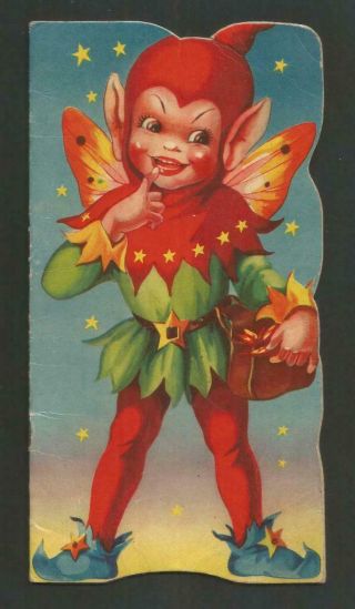 E76 - Elf - Vintage 1950s Softcover Shaped Illustrated Children 