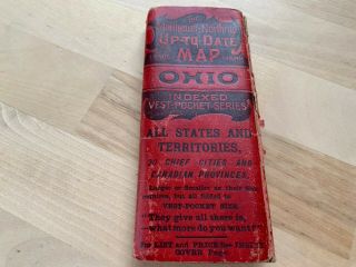 1895 Matthews Northrup Co.  Map Of Ohio Vest Pocket Series Antique