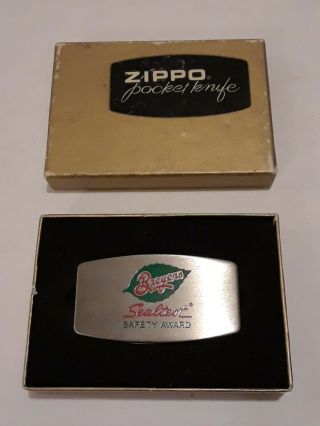Vintage Zippo Bradford Pa Usa Breyers Sealtest Advertisement Metal Pocket Knife