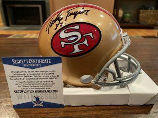 John Taylor Autographed San Francisco 49ers Throwback Mini Helmet Beckett