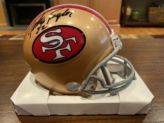 John Taylor Autographed San Francisco 49ers Throwback Mini Helmet Beckett 3