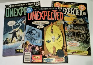 3 Vintage Dc Comics / Unexpected / Issues 147/184/189 Vg To F