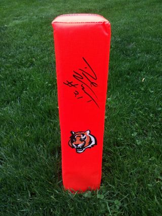 Cincinnati Bengals Dre Kirkpatrick Signed Touchdown Pylon W/coa,  Holo Football