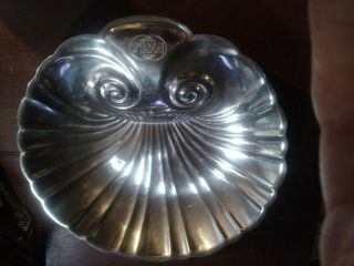 Silverplate Twa Airline Shell Serving Bowl Topmarked International Silver Co Htf