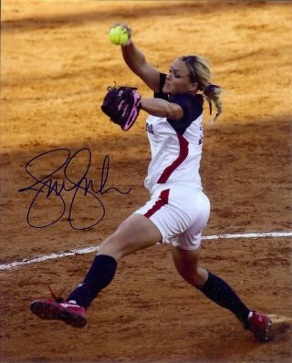 Usa Gold Medalist Jennie Finch Autographed 8x10 Action Photo Bonus Photo