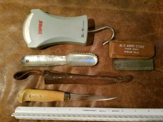Vintage J Marttiini Finland Rapala Filet Knife,  Scale,  And More
