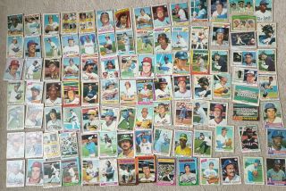 100 X 1970s Vintage Mlb Baseball Topps Trading Cards
